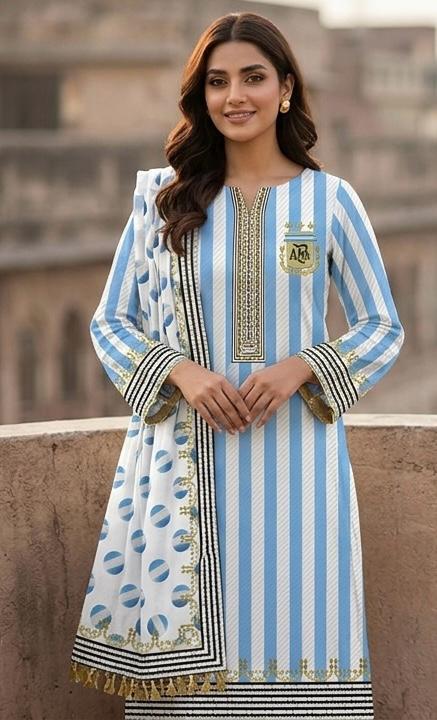 🇦🇷✨ Argentina Three Piece (Unstitched) ✨🇦🇷