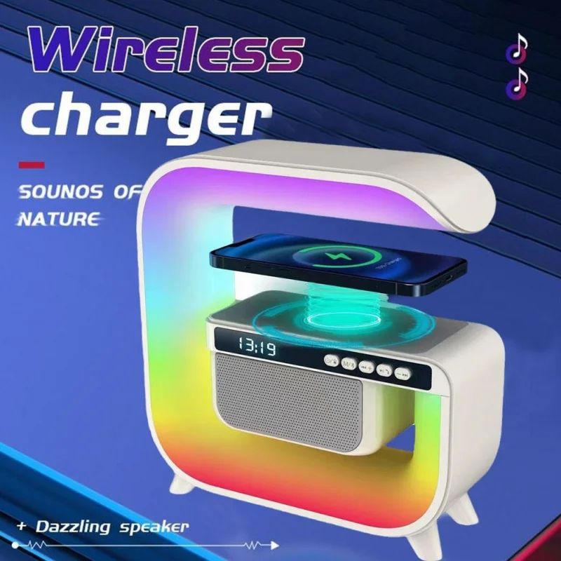 G3 Speaker Smart Stage Light Wireless Fast Charging Speaker Seven Colors Wake-Up Light wireless charger with led light