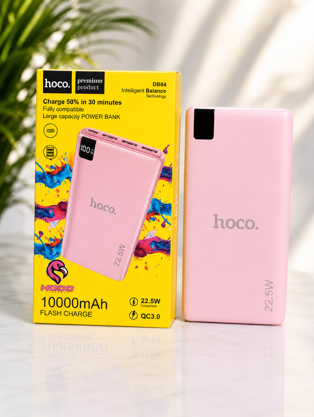 🌸 HOCO 22.5W Fast Charging Power Bank (Pink)