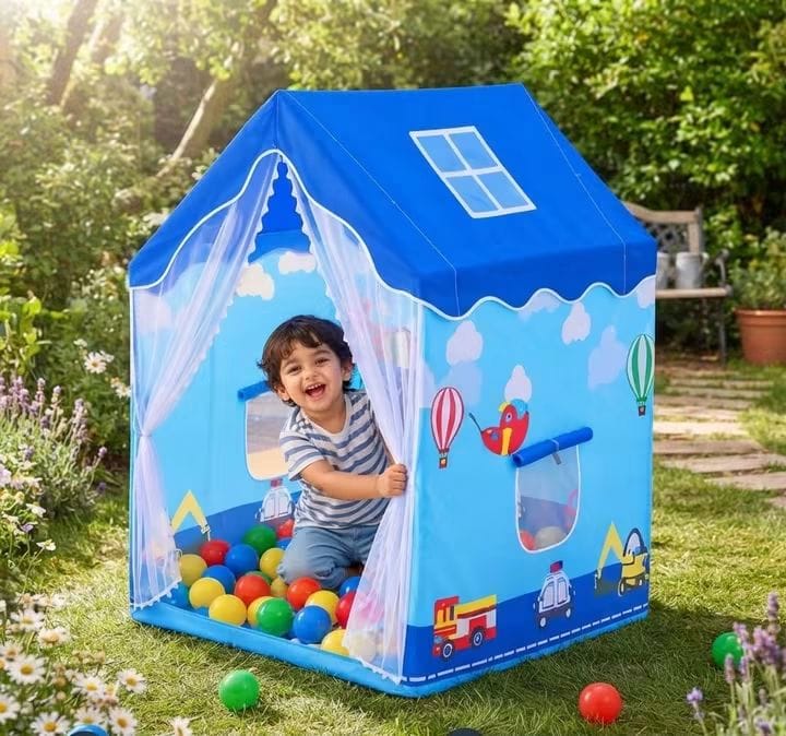 Printed Castle House Kids Tent – 50 Balls Free