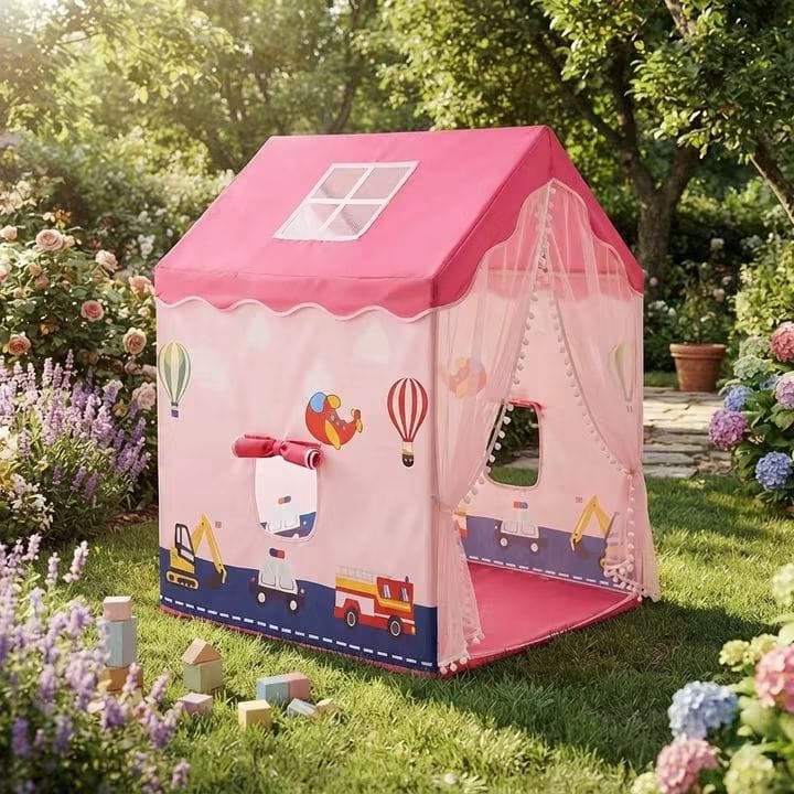 Printed Castle House Kids Tent – 50 Balls Free